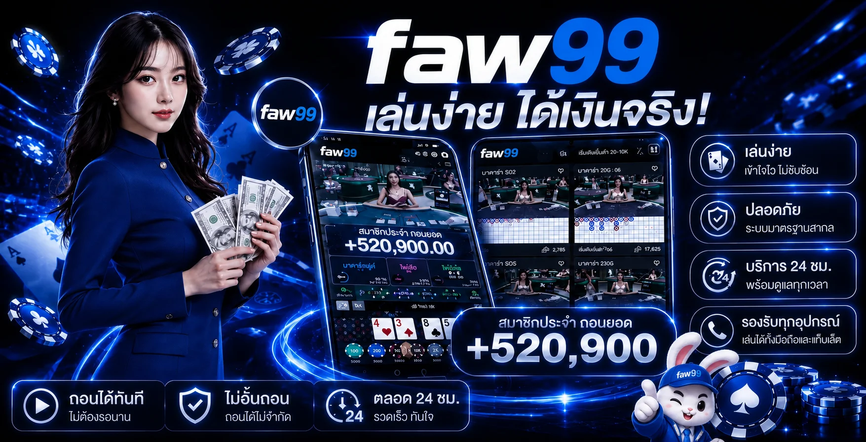 faw99 คาสิโนสดและบาคาร่าออนไลน์บนมือถือ